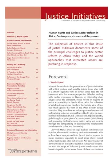 Justice Initiatives Human Rights And Justice Sector Reform In Africa