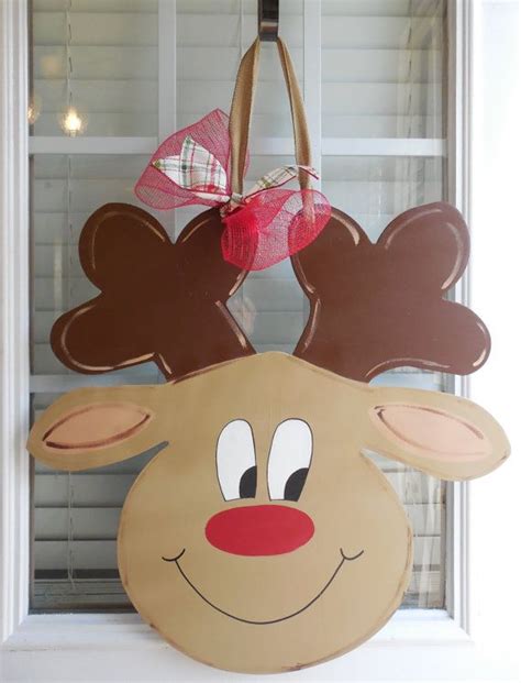 Large Reindeer Door Hanger Christmas Door Hanger Christmas Door