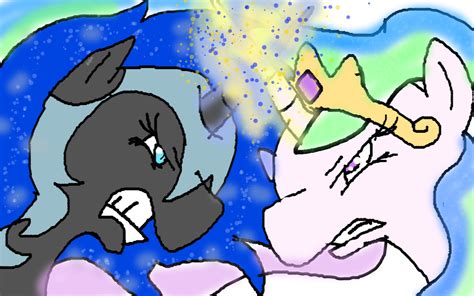 Princess Celestia Vs Nightmare Moon By Burningeclipse On Deviantart
