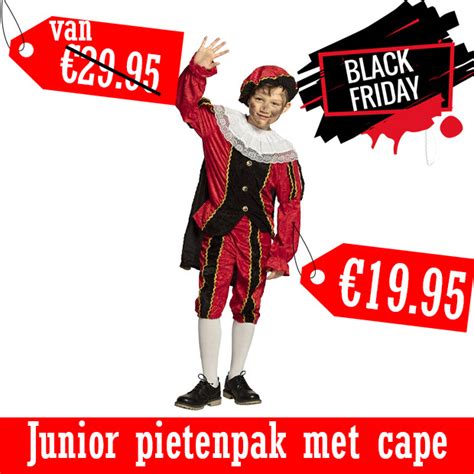 Jongens Pietenpak Met Cape Junior Jaar Rood Zwart Partycorner Nl