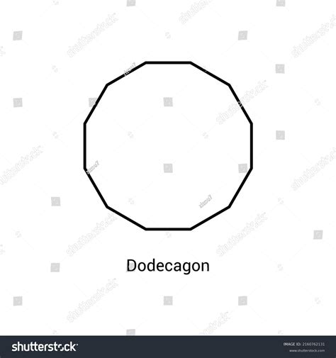 Dodecagon Shape Regular Polygon Euclidean Geometry Stock Vector ...