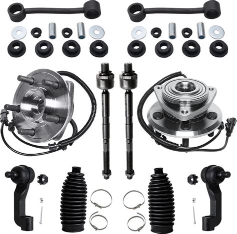 Pc Front Wheel Hub And Bearings Tie Rods Sway Bar Links Suspension Kit