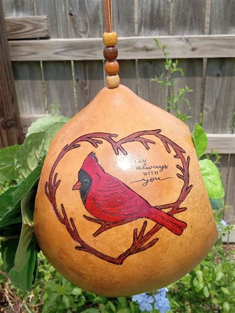 Gourd Artcardinal Bird Feederplanterunique Christmas Tsbird