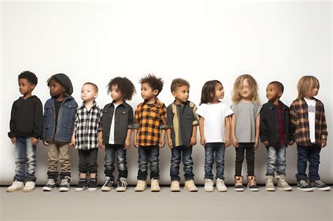 Kids Lined Up Premium Ai Generated Image