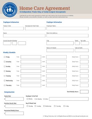 Fillable Online Hca Homecare Agreement Fax Email Print Pdffiller