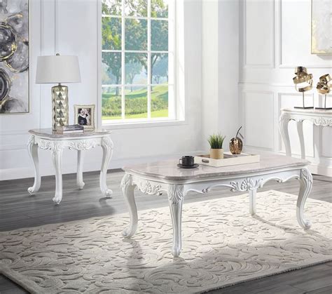 Acme Furniture Ciddrenar White 3pc Coffee Table Set Coffee Table