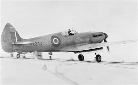 Asisbiz Fleet Air Arm Seafire XV Landing Aboard HMS Pretoria Castle