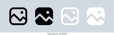 Picture Icon Black White Colors Gallery Stock Vector Royalty Free