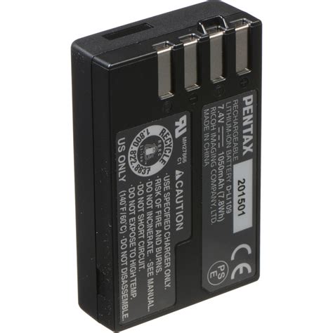 Pentax Rechargeable Li Ion Battery D Li109 For The KR 39066 B H