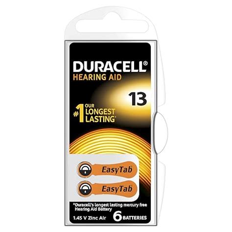 Duracell Size 13 Hearing Aid Batteries Pack Of 6 Amazon Co Uk