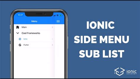 How To Create An Ionic Side Menu With Sub Menu Items Youtube