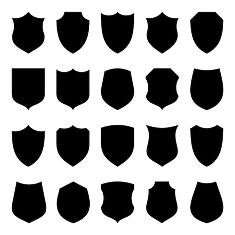 Premium Vector Set Of Various Vintage Shield Icons Black Heraldic