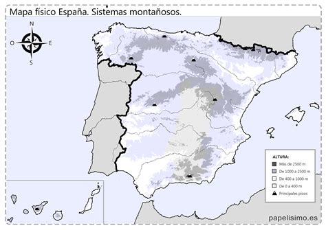 Mapas de España para imprimir físico político y mudo Papelisimo