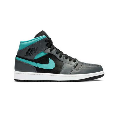 Кроссовки Nike Air Jordan 1 Mid Grey Aqua 554724 063 купить в Москве с