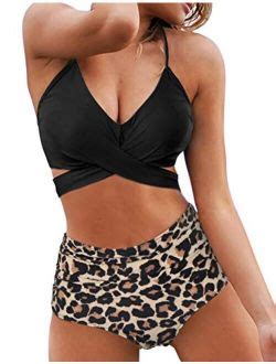 Buy Aleumdr Womens Pieces Bandeau Bikini Swimsuits Off Shoulder High Waist Bathing Suit Online