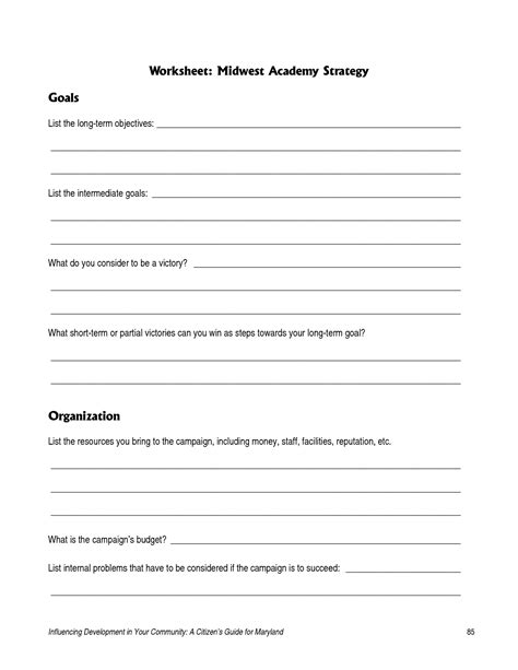 19 Best Images Of Strategic Goals Worksheet Smart Goal Setting