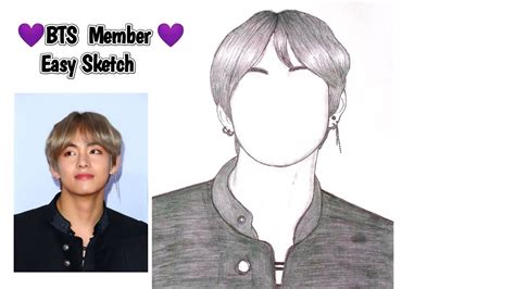 How To Draw Bts V Kim Taehyung Bts V Drawing Step By Step Bts