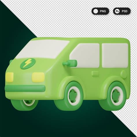 Conjunto de ícones 3d de transporte ecológico PSD Premium