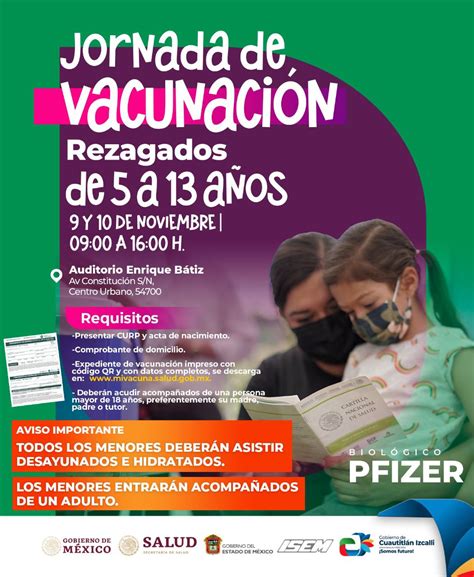 APLICARÁN SEGUNDA DOSIS CONTRA COVID 19 A IZCALLENSES DE 5 Y 6 AÑOS