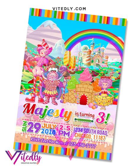 Candyland Invitation Vitedly