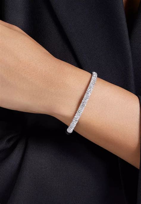 Buy Swarovski Sublima bangle Snow pavé White Rhodium plated Online