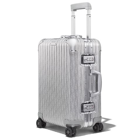 Dior And Rimowa Cabin Carry On Suitcase In Silver Rimowa In 2021