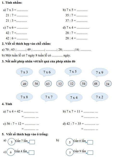 Bài tập phép nhân lớp 3 Cách học và bài tập hiệu quả cho học sinh