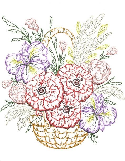 Timeless Floral Baskets Machine Embroidery Designs By Sew Swell