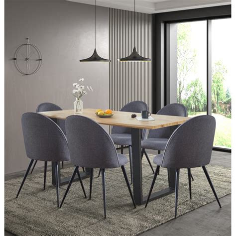 Hallowood Furniture Cullompton 6 Person Dining Set Wayfair Co Uk