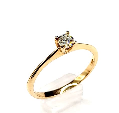 Anillo Compromiso De Oro Amarillo K Con Diamante Om Jewelers