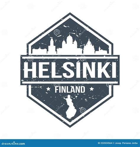 Helsinki Finland Travel Stamp Icon Skyline City Design Tourism Seal