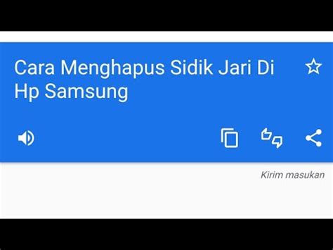 Cara Menghapus Sidik Jari Di Hp Samsung YouTube