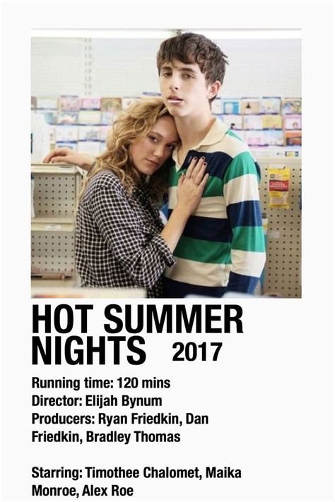 Hot Summer Nights //abbyr2004 | Film posters minimalist, Indie movie ...