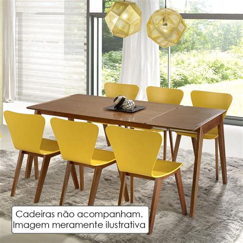 Mesa de Jantar Extensível Primer 120cm 160cm Acabamento Verniz