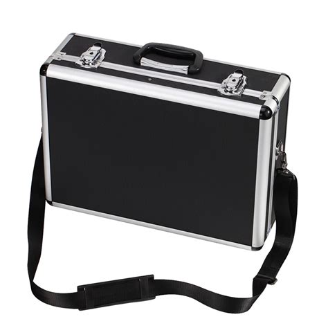 Hard Metal Silver Travel Briefcase With Shoulder Strap Aluminum Case