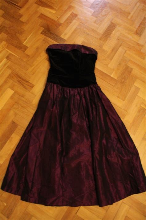 Vintage Laura Ashley Velvet And Taffeta Prom Dress Co Gem