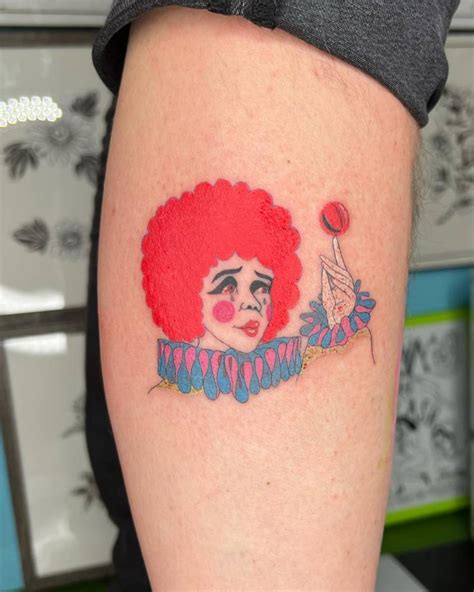 Clown Tattoo Located On The Calf