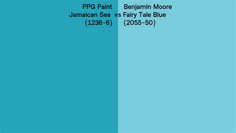 PPG Paint Jamaican Sea 1236 6 Vs Benjamin Moore Fairy Tale Blue 2055