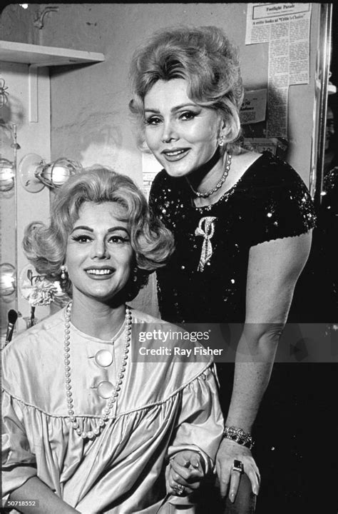L R Actresses Eva Gabor And Sister Zsa Zsa During Backstage Visit