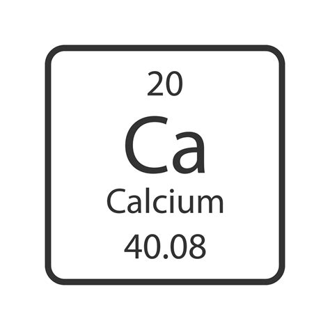 Calcium Symbol Chemical Element Of The Periodic Table Vector