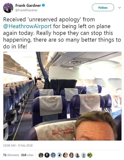 Disabled Reporter Frank Gardner Stuck On Heathrow Plane Daily Mail Online