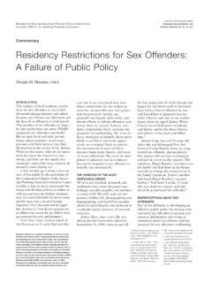 Residency Restrictions For Sex Offenders A Failure Of Residency Restrictions For Sex