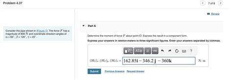 Solved Consider The Pipe Shown In Figure 1 The Force F Chegg