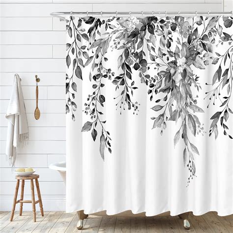 Bohemian Shower Curtain Black And White Geometric 年中無休