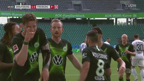 Wolfsburg 1 0 Freiburg Gol De Wout Weghorst Tras Asistencia De Renato