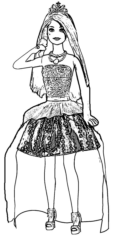 Barbie Rock Star Coloring Pages Coloring Pages