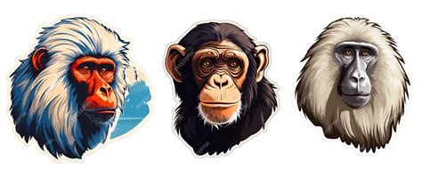 Premium Psd Three Monkeys With Different Facial Expressions On Their