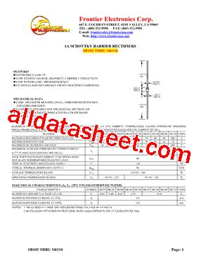 SR107 Datasheet PDF Frontier Electronics