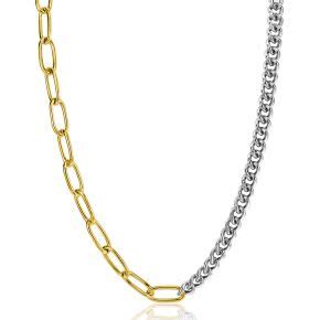 Zinzi Gold Plated Zilveren Multi Look Ketting Cm Met Twee Trendy