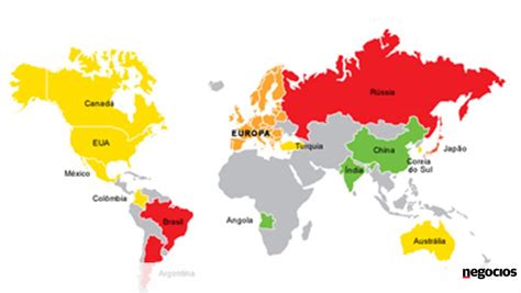 Mapa Quanto Vão Crescer As Principais Economias Mundiais Em 2015 E